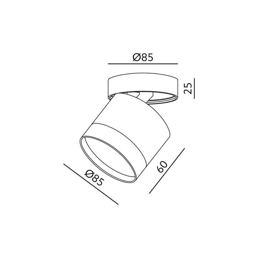 Punktveida gaismeklis OH12F 1xGX53/35W/230V 8,5 cm balts