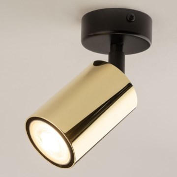 Punktveida gaismeklis ZOOM 1xGU10/10W/230V zelta/melna