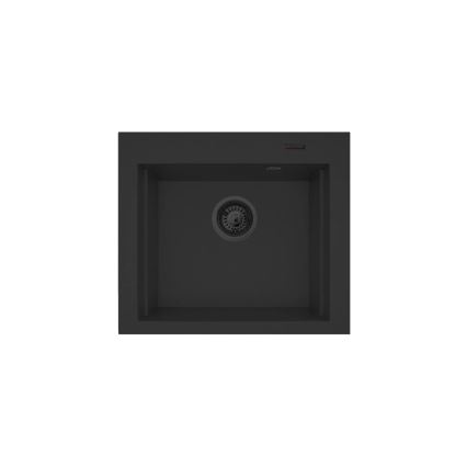 Pyramis 070169001_2 - Virtuves izlietne ar griešanas virsmu SIROS 57x51,5 cm + Izlietnes jaucējkrāns granīts/melna