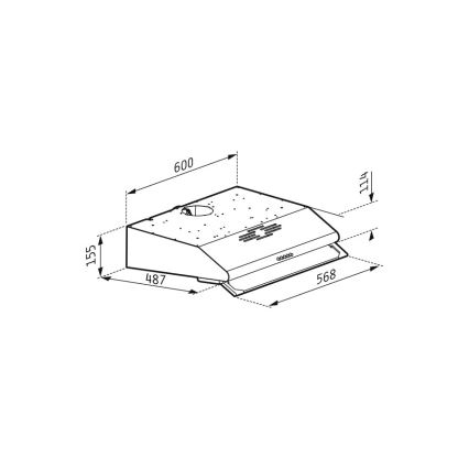 Pyramis 65029502 - Tva motora virtuves nosūcējs STANDARD 60 cm nerūsējošais tērauds