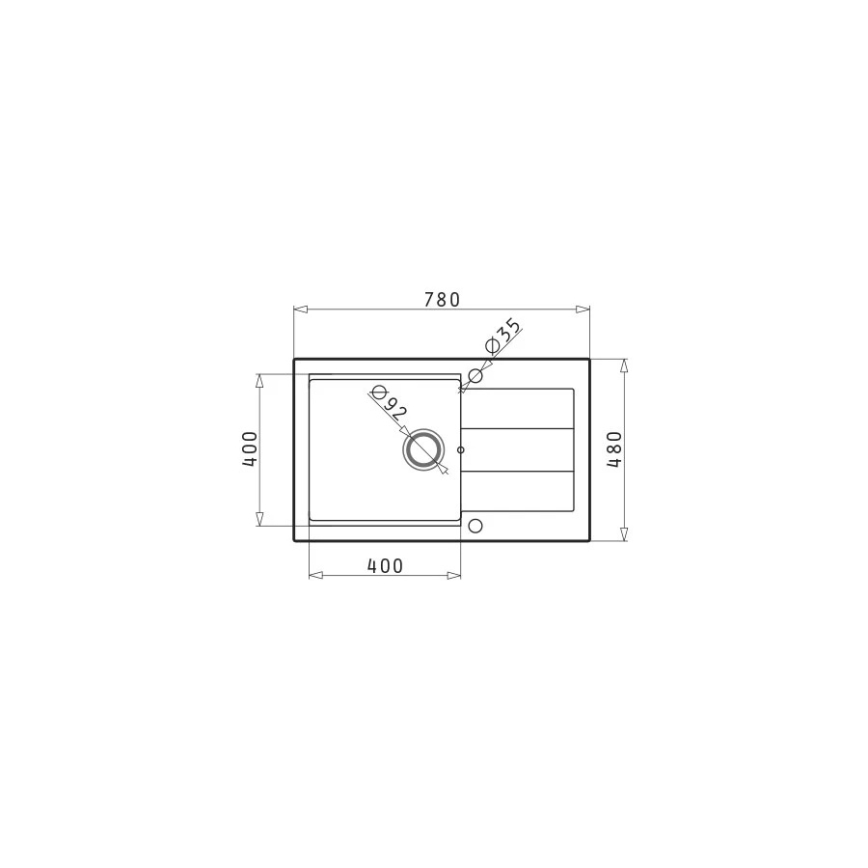 Pyramis 70083701 - Virtuves izlietne SPARTA PLUS LUX 78x48 cm granīta/melna