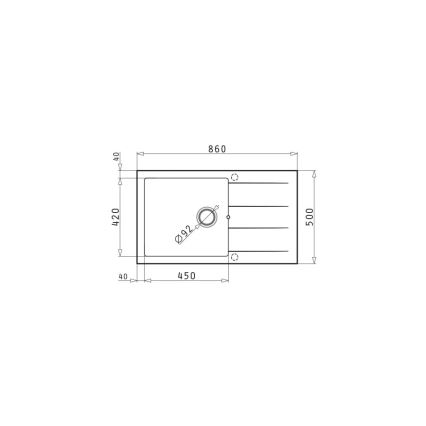 Pyramis 70217801 - virtuves izlietne ATHLOS 86x50 cm granīts/matēta melna