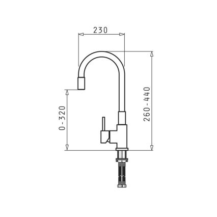 Pyramis 90938001 - Virtuves jaucējkrāns ar elastīgu izlietnes kaklu FLESSI pelēks