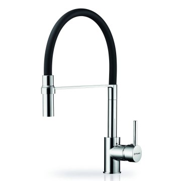 Pyramis 90939801 - Virtuves jaucējkrāns ar elastīgu izlietnes kaklu SERINA hroms/melns