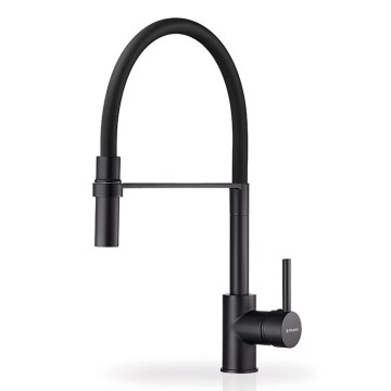 Pyramis 90939901 - Virtuves jaucējkrāns ar elastīgu izlietnes kaklu SERINA matēti melns