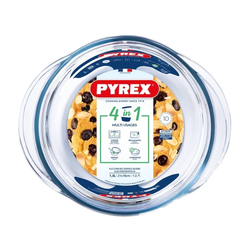 PYREX cepamais trauks ar vāku, 1,3 l