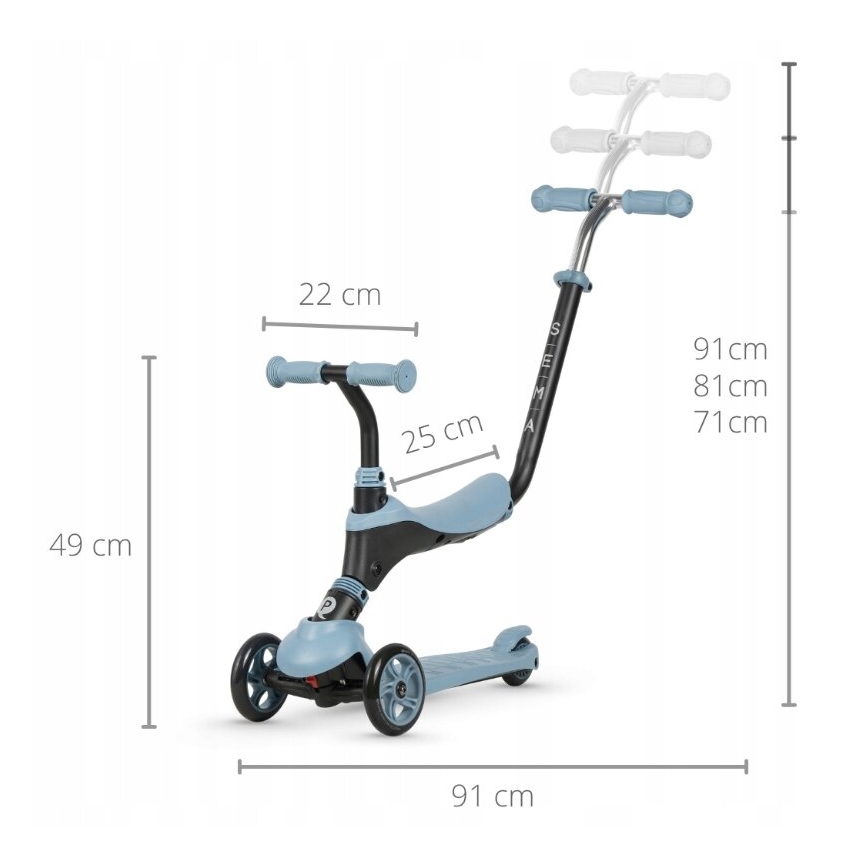 QPlay - Bērnu skrejritenis 4in1 SEMA zila