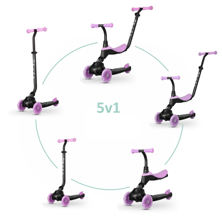 QPlay - Bērnu skrejritenis 5in1 SEMA violeta