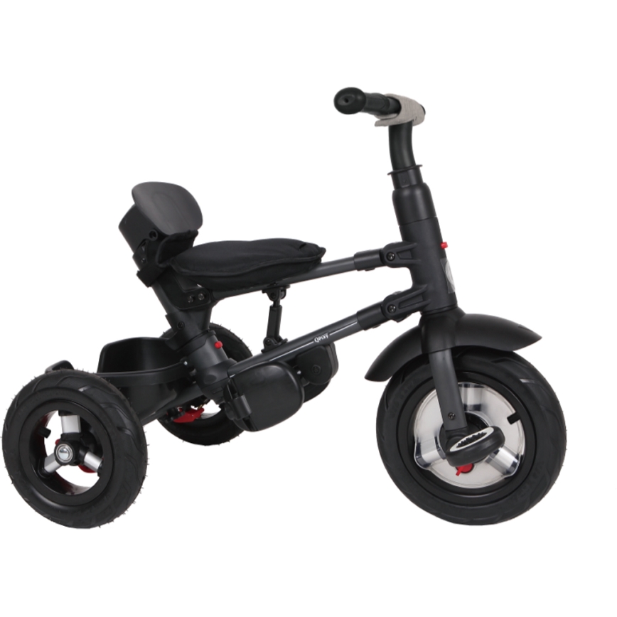 QPlay - Bērnu trīsritenis 3in1 RITO AIR pelēka