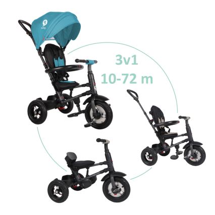 QPlay - Bērnu trīsritenis 3in1 RITO AIR tirkīza