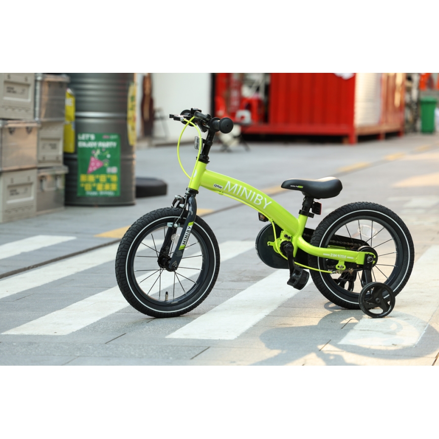 QPlay - Bērnu velosipēds 14" MINIBY 3in1 zaļa
