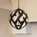 Quintiesse - Āra lustra ar ķēdi BLACKSMITH 4xE14/40W/230V Ø 50,1 cm IP44 melna