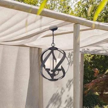 Quintiesse - āra lustra uz ķēdes BLACKSMITH 3xE14/40W/230V Ø 40,7 cm IP44 melna