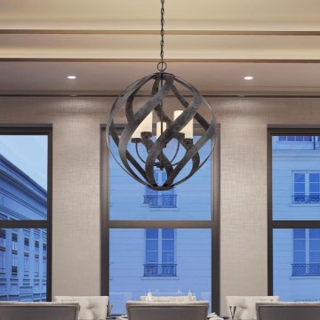 Quintiesse - Āra piekaramā lustra BLACKSMITH ar ķēdi, 5xE14/40W/230V, Ø 66,4 cm, IP44, melna