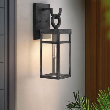 Quintiesse - Āra sienas gaismeklis PORTER M 1xE27/60W/230V IP44 melna