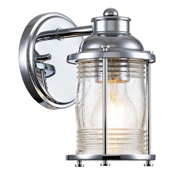 Quintiesse - Āra sienas lampa ASHLAND BAY 1xE27/60W/230V IP44 spīdīgs hroms