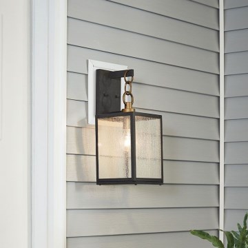 Quintiesse - Āra sienas lampa LAHDEN M 1xE27/60W/230V IP44 melna/zelta