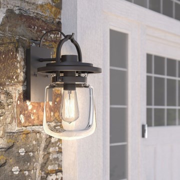 Quintiesse - Āra sienas lampa LASALLE S 1xE27/60W/230V IP44 bronzas krāsas