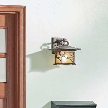 Quintiesse - Āra sienas lampa MORRIS M 1xE27/60W/230V IP44 bronzas krāsā