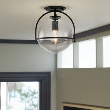 Quintiesse - Griestu lampa SOMERSET 1xE27/60W/230V Ø 28,2 cm melna