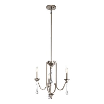 Quintiesse - KARLEE lustra ar kātu, 3xE14/60W/230V, Ø 45,7 cm, matēts hroms