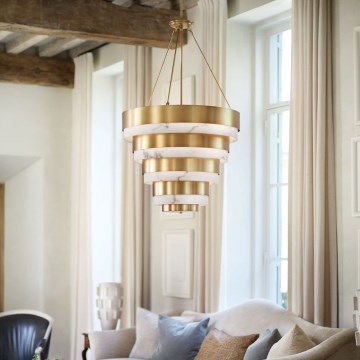 Quintiesse - lustra uz stieņa ECHELON 8xE14/40W/230V zelta