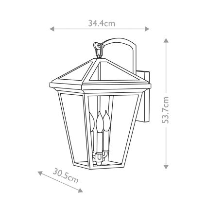 Quintiesse - Āra sienas lampa ALFORD L 3xE14/40W/230V IP44 melna