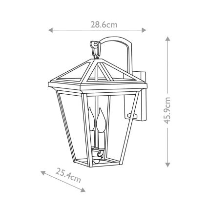 Quintiesse - Āra sienas gaismeklis ALFORD M 2xE14/40W/230V IP44 melns