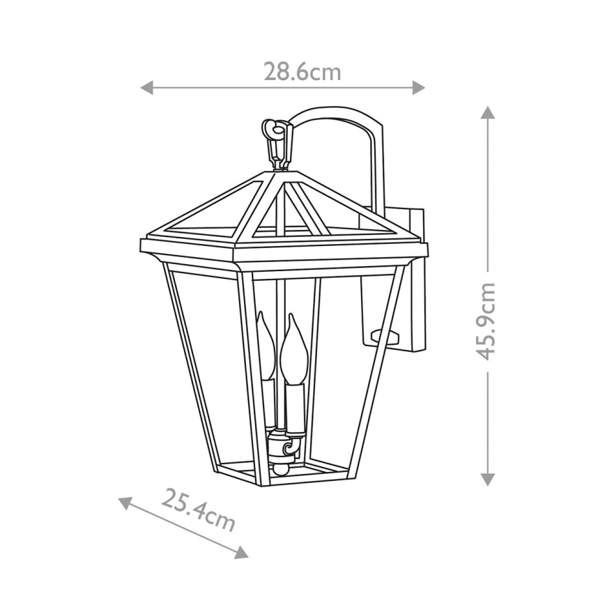 Quintiesse - Āra sienas gaismeklis ALFORD M 2xE14/40W/230V IP44 melns
