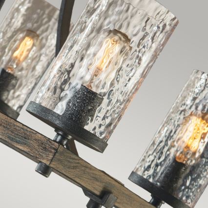 Quintiesse - Lustra uz stieņa ANGELO 8xE27/60W/230V ozola dekorā