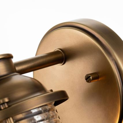 Quintiesse - Āra sienas lampa ASHLAND BAY 1xE27/60W/230V IP44 bronzas