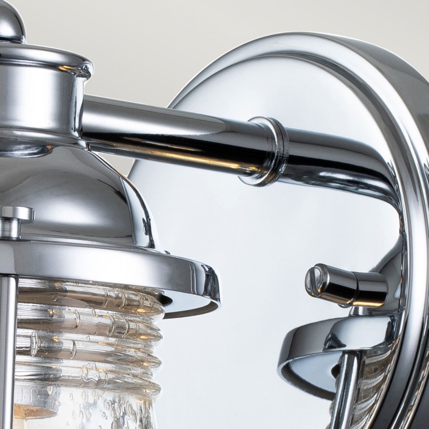 Quintiesse - Āra sienas lampa ASHLAND BAY 1xE27/60W/230V IP44 spīdīgs hroms