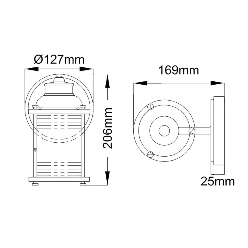 Quintiesse - Āra sienas lampa ASHLAND BAY 1xE27/60W/230V IP44 spīdīgs hroms