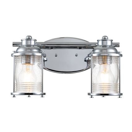 Quintiesse - Āra sienas lampa ASHLAND BAY 2xE27/60W/230V IP44 spīdīgs hroms