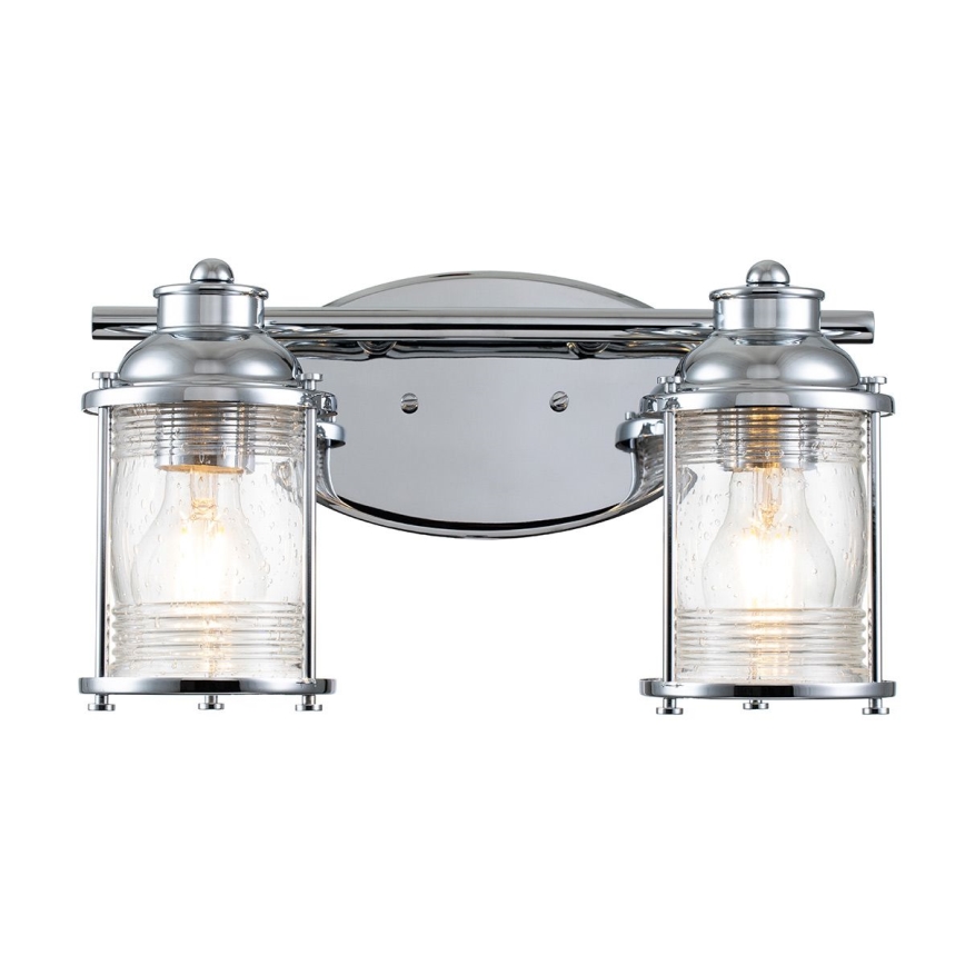 Quintiesse - Āra sienas lampa ASHLAND BAY 2xE27/60W/230V IP44 spīdīgs hroms
