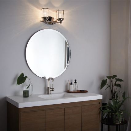 Quintiesse - Āra sienas lampa ASHLAND BAY 2xE27/60W/230V IP44 spīdīgs hroms