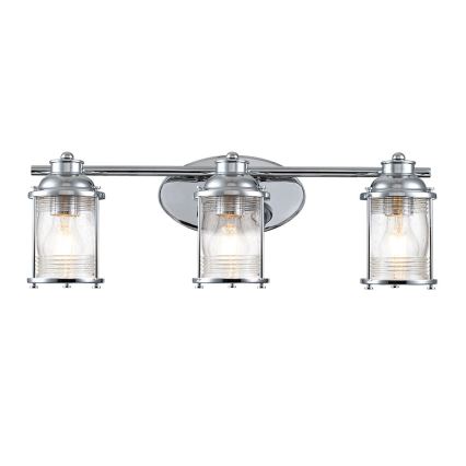 Quintiesse - Āra sienas lampa ASHLAND BAY 3xE27/60W/230V IP44 pulēts hroms