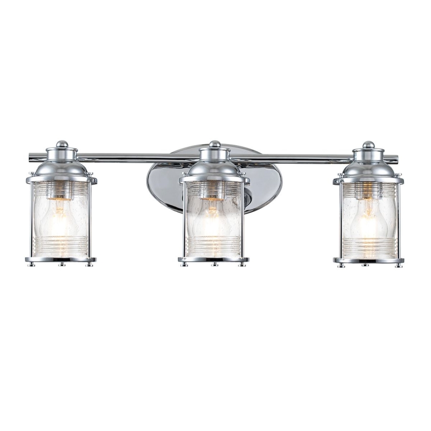 Quintiesse - Āra sienas lampa ASHLAND BAY 3xE27/60W/230V IP44 pulēts hroms