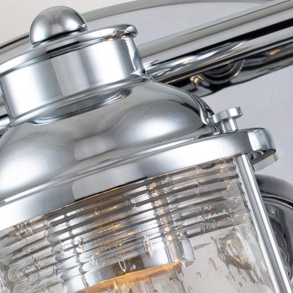 Quintiesse - Āra sienas lampa ASHLAND BAY 3xE27/60W/230V IP44 pulēts hroms