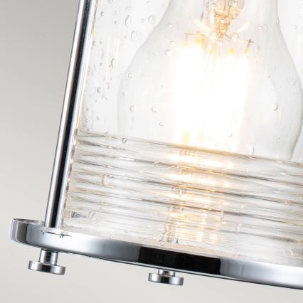 Quintiesse - Āra sienas lampa ASHLAND BAY 3xE27/60W/230V IP44 pulēts hroms