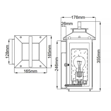 Quintiesse - Āra sienas gaismeklis ATWATER S 1xE27/60W/230V IP44 melns