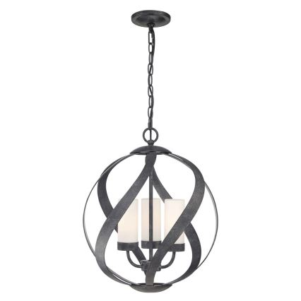 Quintiesse - āra lustra uz ķēdes BLACKSMITH 3xE14/40W/230V Ø 40,7 cm IP44 melna