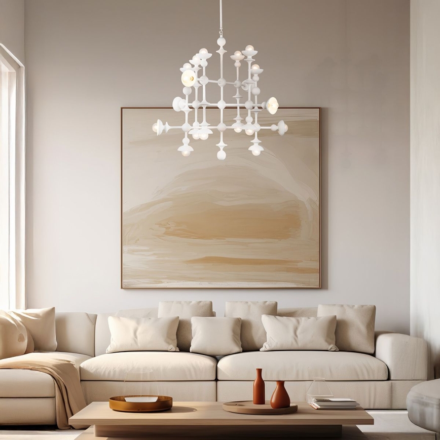 Quintiesse - Lustra ar stieni CADENCE 18xE14/40W/230V balta