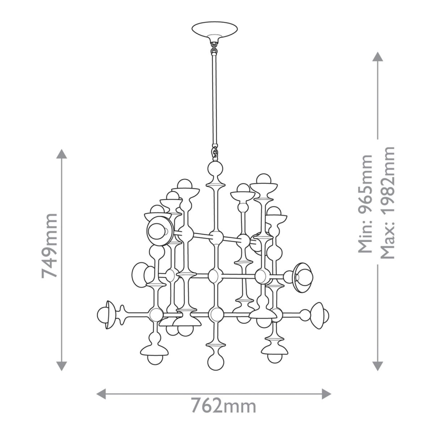 Quintiesse - Lustra ar stieni CADENCE 18xE14/40W/230V balta