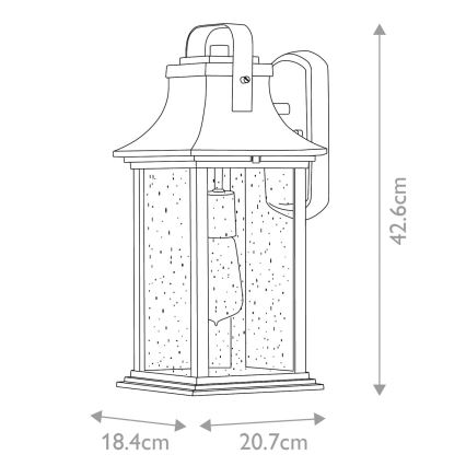 Quintiesse - āra sienas lampa GRANT M 1xE27/60W/230V IP44 bronzas krāsā