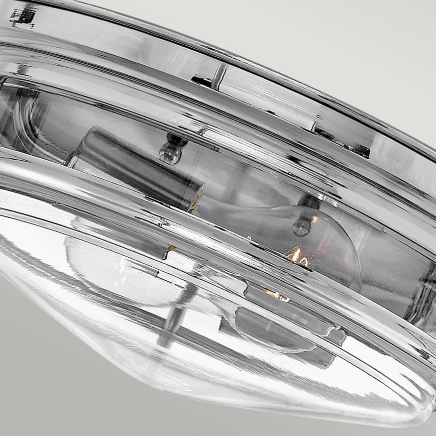 Quintiesse - Āra griestu gaismeklis HADRIAN 2xE27/40W/230V Ø 27,8 cm IP44 spīdīga hroma apdare