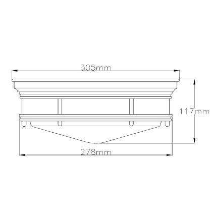 Quintiesse - Āra griestu gaismeklis HADRIAN 2xE27/40W/230V diam. 27,8 cm IP44 bronzas krāsā