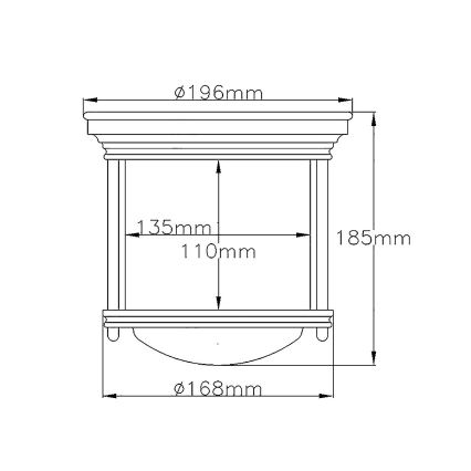 Quintiesse - Āra griestu gaismeklis HADRIAN 1xE27/60W/230V Ø 16,8 cm IP44