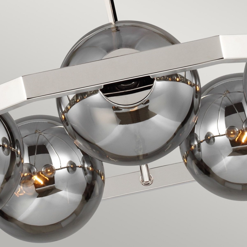 Quintiesse - Lustra ar stieni HARPER 5xE14/60W/230V Ø 77,5 cm spīdīgs hroms/kūpināts stikls