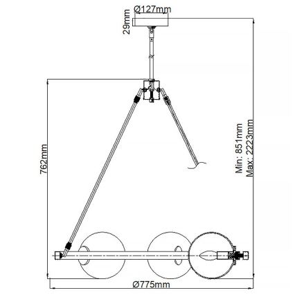 Quintiesse - Lustra ar stieni HARPER 5xE14/60W/230V Ø 77,5 cm spīdīgs hroms/kūpināts stikls